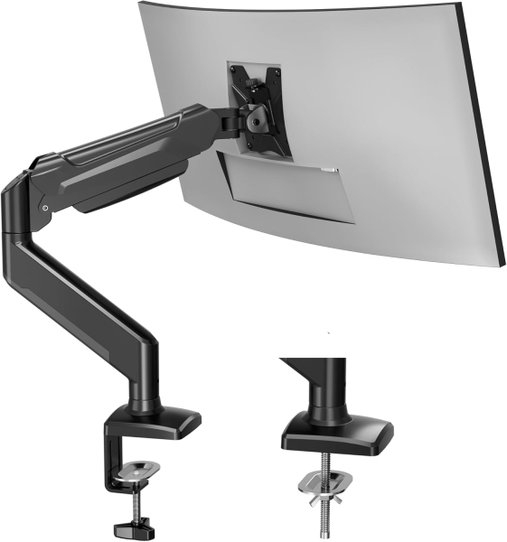 Supporto per monitor BONTEC per schermi da 13-32 pollici. Supporta pesi da 3 a 9 kg, braccio con molla a gas, inclinabile, orientabile, girevole, supporto ergonomico per monitor 1 con passacavi, VESA 75/100 mm.