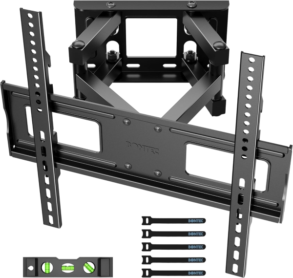 Supporto TV da parete BONTEC Supporto TV orientabile e inclinabile Movimento completo per televisori LCD LED piatti e curvi da 23-70 pollici o monitor fino a 45 kg, VESA max 400x400 mm